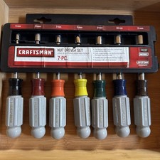 Vintage Craftsman 94197 7-pc Metric Hex Nut Driver Set W Case Lifetime Warranty Vintage Craftsman 94197 7-pc Metric Hex Nut Driver Set W Case Lifetime Warranty