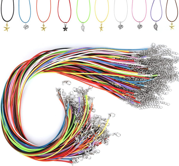 60 StüCk Halskettenschnur 2 Mm Gewachste Halskettenschnur Mit Verschluss 20 Zoll-image