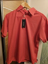 Eton Pique Polo Shirt Red Size Large - Contempoary Fit - RRP £179
