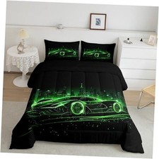 Kids Race Car Comforter Set Size, Speed Sports Car Bedding Set Twin Multi W05
