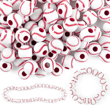 , 150 Pack Baseball Beads 12Mm for Sport Jewelry Making Necklace Bracelet Craft