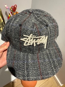 Stussy Stock Harris Tweed New Era Cap CHARCOAL Harris Tweed 