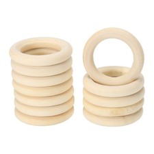 60 Pcs 40 Mm/1.6 Inch Wooden Ring for Crafting, Natural Wood Ring without Paint