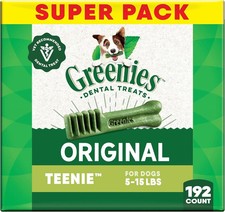 Greenies Teenie Natural Dental Dog Treats Original Flavor 192 Count