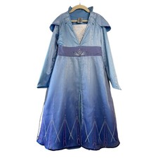 DISNEY Parks Elsa Costume Girls 7-8 Frozen II Queen Elsa Dress Up Attached Cape