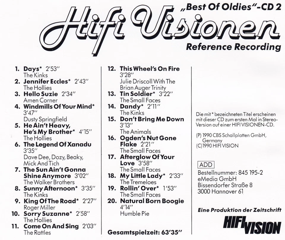HIFI VISIONEN - BEST OF OLDIES-CD 2 - Reference Recording - Bild 2 von 2