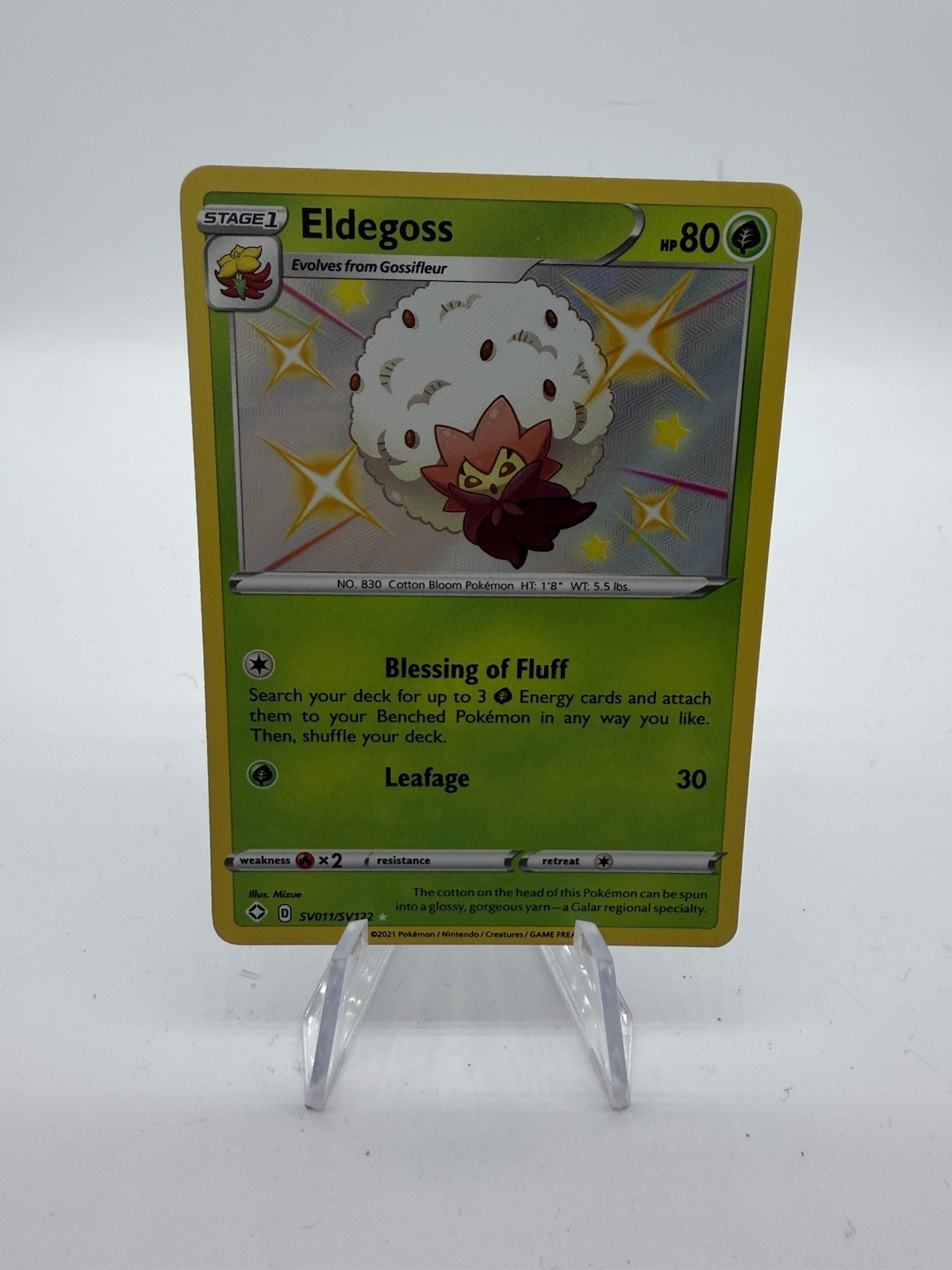 Pokemon Card Eldegoss Shining Fates SV011/SV122 Holo Shiny Vault Near mint