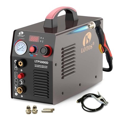 Lotos LTP5000D 50Amp Pilot Arc Plasma Cutter, Brown, 110V/220V 1/2'' Cleaning Cut