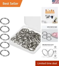 1/2" Small Split Key Rings Silver 100 pcs Double Loops Keyring Metal Mini for...