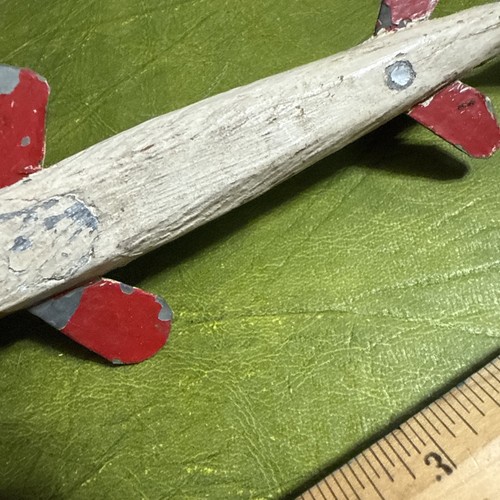 Antique Hand Made White & Red Wooden Spear Fish Decoy Ice Fishing Lure Folk Art - Picture 7 of 14