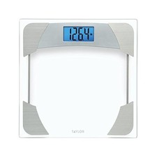 Taylor Digital Body Weight Scale, 400 lb, Blue LCD, Glass Platform