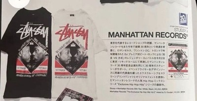 Stussy x Manhattan Records 30th DJ Premier Pete Rock Tee White M