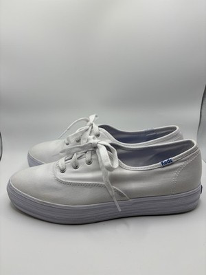 Keds Softerra White Women s Size 8.5 Canvas  Casual Athletic Rubber Sole Sneaker