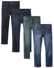 The Children's Place Boys Basic Straight Leg Jeans,Carbon Wash/Deep Blue Wash...