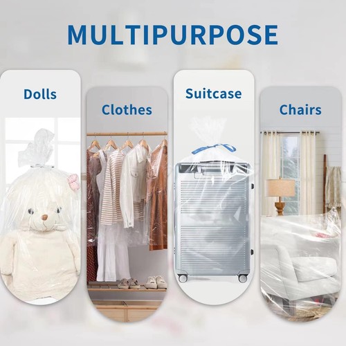Jumbo Clear Storage Bags, Pack of 6, 40" x 60" XXL, Waterproof Luggage Moving... - Picture 2 of 7
