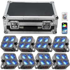 1-16pcs Uplighting Wifi APP Wireless Rechargeable RGBWA UV LED Par Light 4x25W