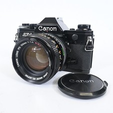 Canon AE-1 35mm SLR Film Camera Black FD 50mm f/1.4 S.S.C. Lens From Japan