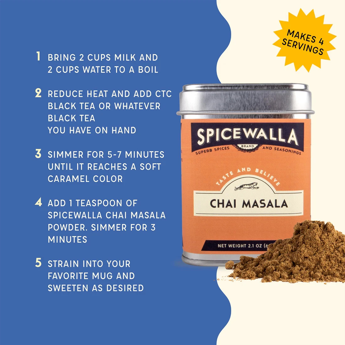 Spicewalla Chai Masala Indian Tea Spice Spices 2.1 oz