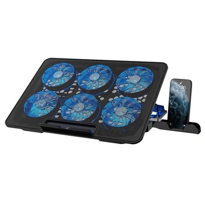 11-17inch Laptop Cooling Pad with 6 Quiet Fans, 6 Height/ Wind Speed Adjustable