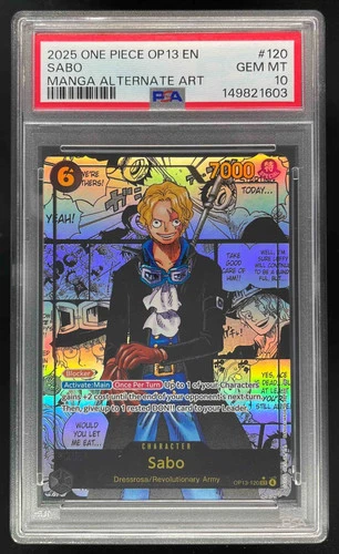 2025 One Piece OP13 EN #120 Sabo Manga Alternate Art PSA 10
