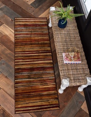 Unique Loom Barista Collection Modern, Abstract, Stripes, Urban, Rustic, Warm Co