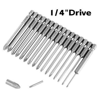 1/4'' Schraubendreher PH00 PH0 PH1 PH2 Kreuzschlitz Magnetisch S2 Stahl 75/100mm