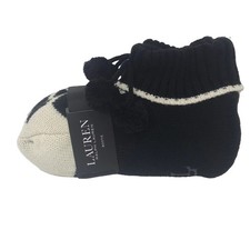 NEW Ralph Lauren Sherpa Lined Bootie Plush Knit House Slipper Socks Women s OSFA