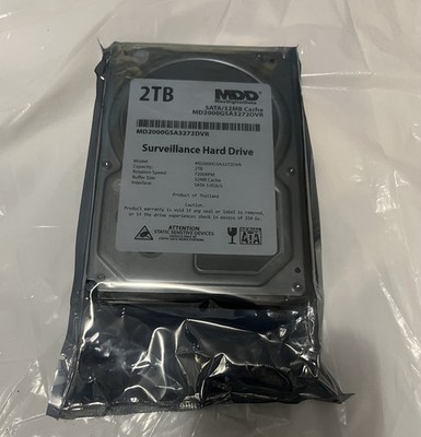 MDD 2TB 7200RPM SATA 3.5'' Surveillance Hard Drive -CCTV DVR, Security System