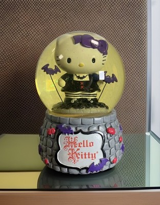 Goth Hello Kitty - Gothic Halloween Snow Globe - Bats And Glitter