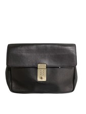 dunhill clutch bag leather black plain