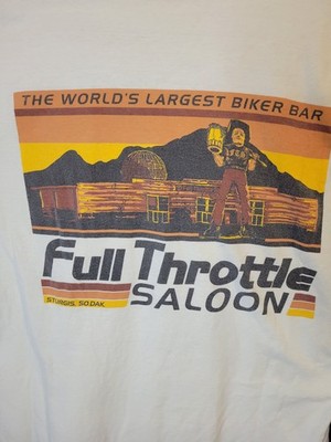 Vtg Tulte Y2K Full Throttle Saloon Sturgis  Double Sided T-Shirt Size XL  A23