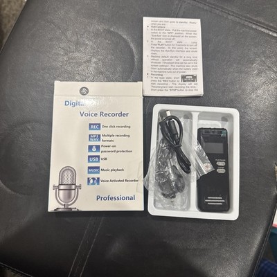 DIGITAL Voice Recorder Professional Mini, Charging Cord, Ear Plugs. TF Card