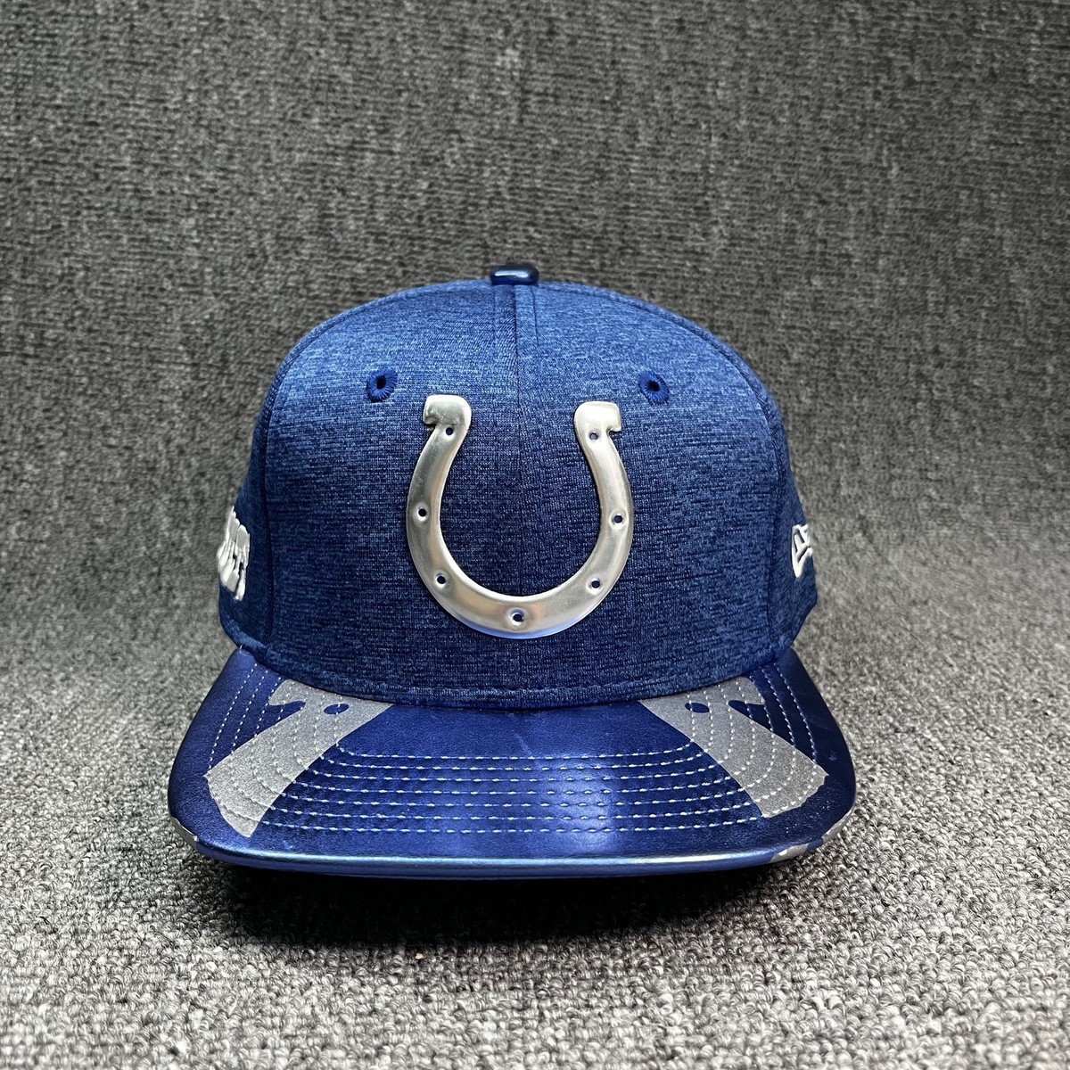 New Era Indianapolis Colts 9FIFTY Youth Snapback Hat Heather Blue Metallic Logo