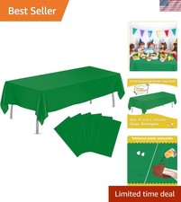 Green 6 Pack Plastic Table Cloth 54" x 108", Disposable Tablecloths Rectangle...