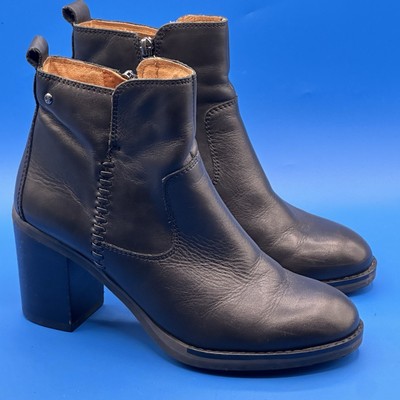 Pikolinos Pompeya Premium Leather Block High Heel Ankle Boots