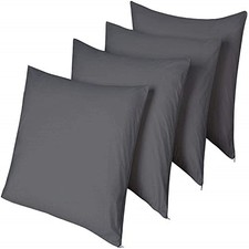 4 Pack Waterproof Pillow Protectors 20x26 Inches Smooth Zipper Standard Grey