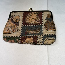 Cartera monedero tapiz estampado gato para mujer