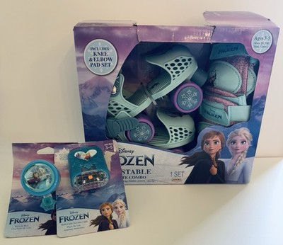 Disney Frozen Activity Bundle - Junior Skates w/ Pads, Bicycle Bell & Light