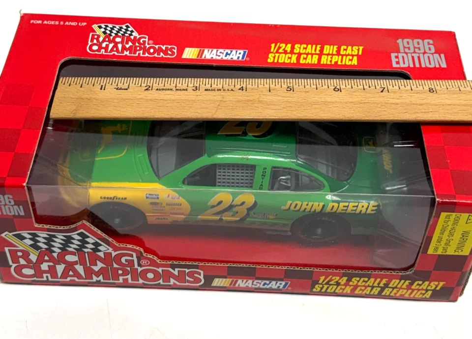 Vintage  SEALED Racing Champions 1996 Chad Little #23 John Deere 1:24 Scale Bank - Image 2 of 4