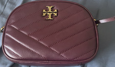 Tory Burch Burgundy Quilted Crossbody Bag Gold Hardware Chain