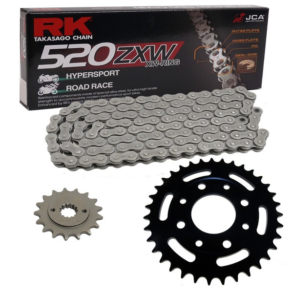 Kettensatz Kawasaki KLX 650 R 93-94 Kette RK 520 ZXW 110 Offen 14/49-image
