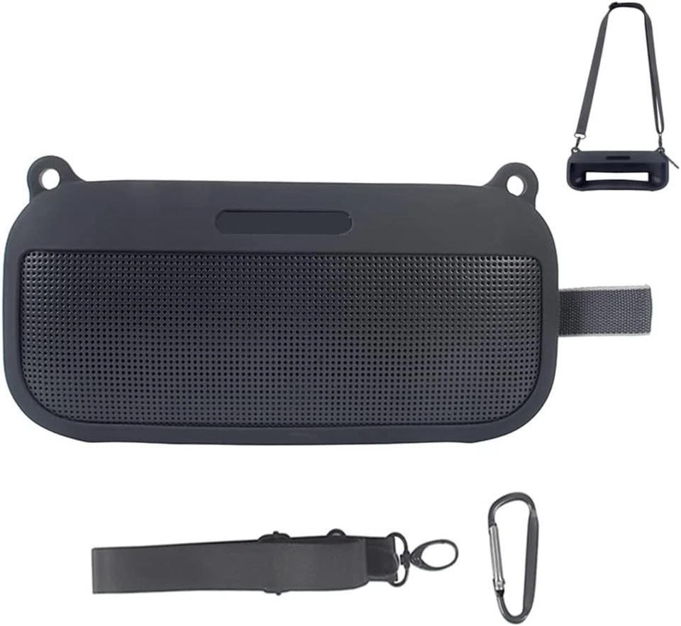 Portable Silicone Protective Cover +Strap For Bose Soundlink Flex Speaker Travel - Image 3 of 4