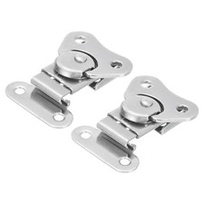 2Pcs Butterfly Twist Latch 2.1" Stainless Steel Keeper Toggle Clamp Silver