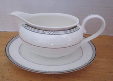Christopher Stuart Empire House Gravy Boat and Under Plate Bone China Dinnerware