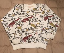 Rare HTG Vintage 80's Coca Cola Sweatshirt Size Large All Over Print Coke