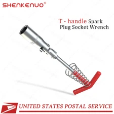 T-Handle Universal Joint Spark Plug Socket Wrench 16mm Remover Installer Tool