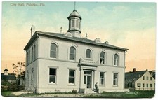 Palatka, FL. City Hall. Super early, unused postcard. 1907-15. Florida.