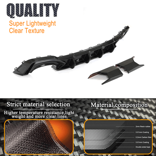 Difusor trasero de carbono DRY para Audi RS6 RS7 C8 Avant 19+ difusor parachoques labio - Imagen 7 de 21