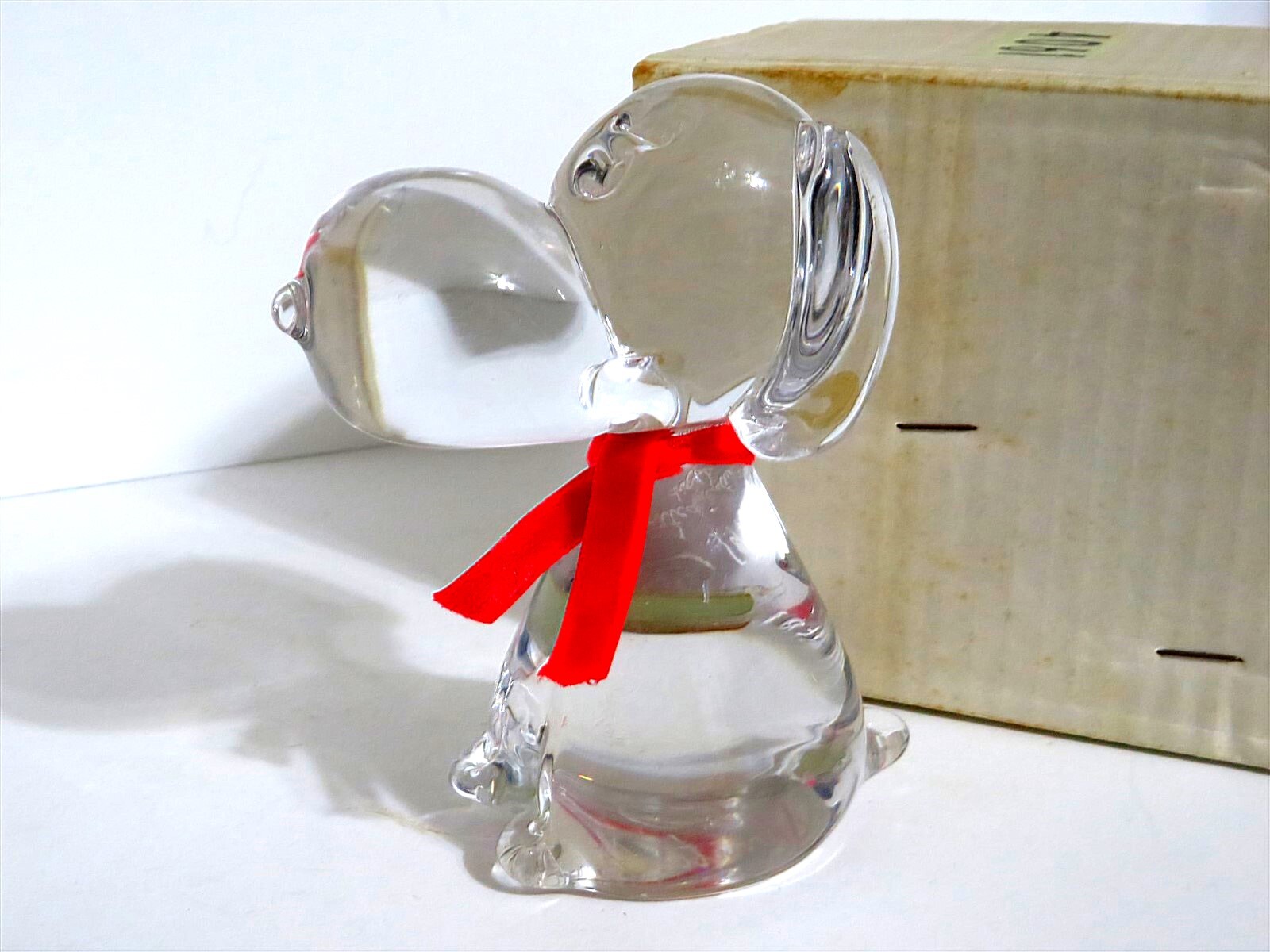 SNOOPY Charlie Brown Vintage Heavy Crystal Figure 1972 Large Peanuts Collectible