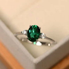 Natural Emerald Ring 925 Sterling Silver Ring Handmade Ring Wedding Ring